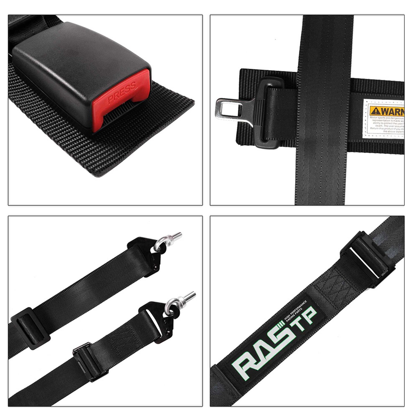 RASTP 4 Point Racing Harness 2 Inch Straps EZ Buckle
