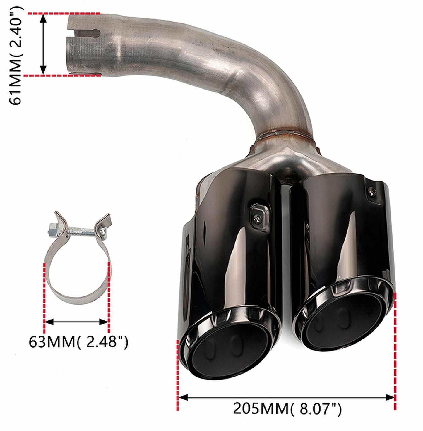 RASTP 1 Pair Exhaust Tips Muffler Exhaust Tail Pipe for Porsche Cayenne 2018-2022 - RASTP