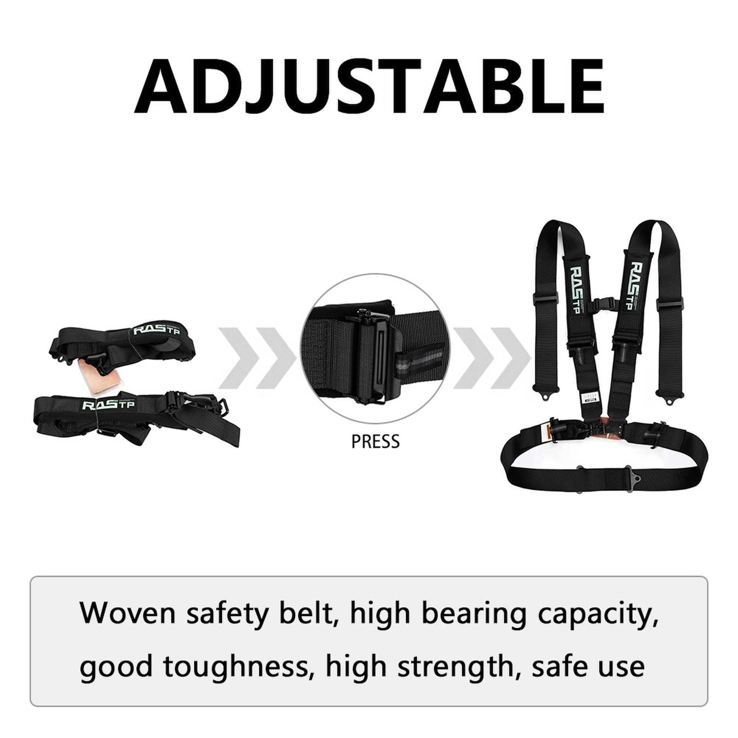 RASTP 4 Point Go Kart Seat Belt with 3 Inch Padding Advanced Buckle