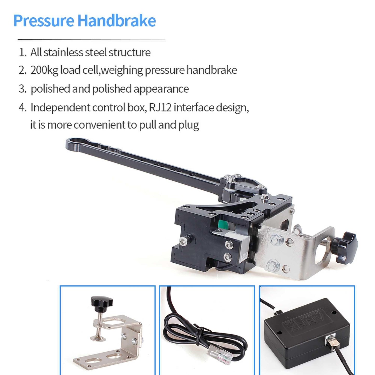RASTP 64 Bit Weighing Pressure Handbrake SIM USB Handbrake for G25 G27 G29 G295 T300 T500 PC - RASTP