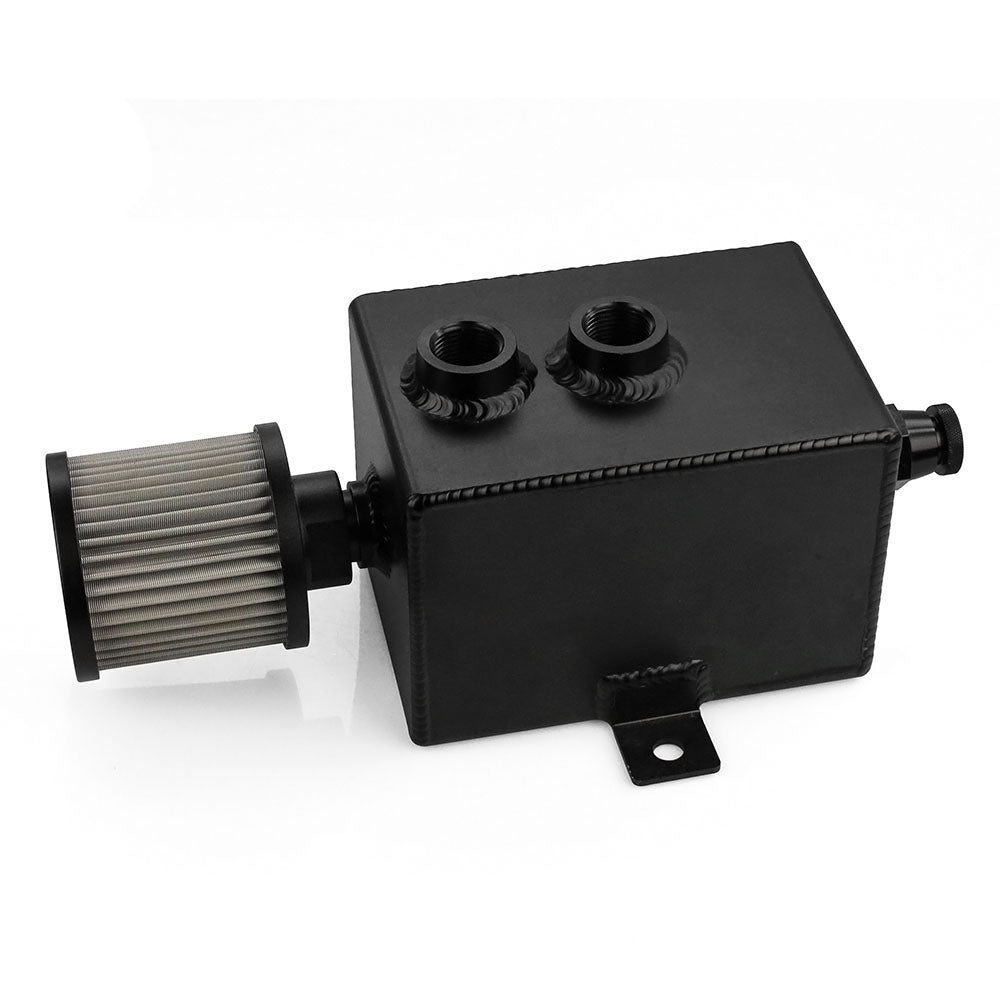 RASTP 2L Oil Catch Can Reservoir Tank Oil Catch Tank with Breather Filter and Drain Tap