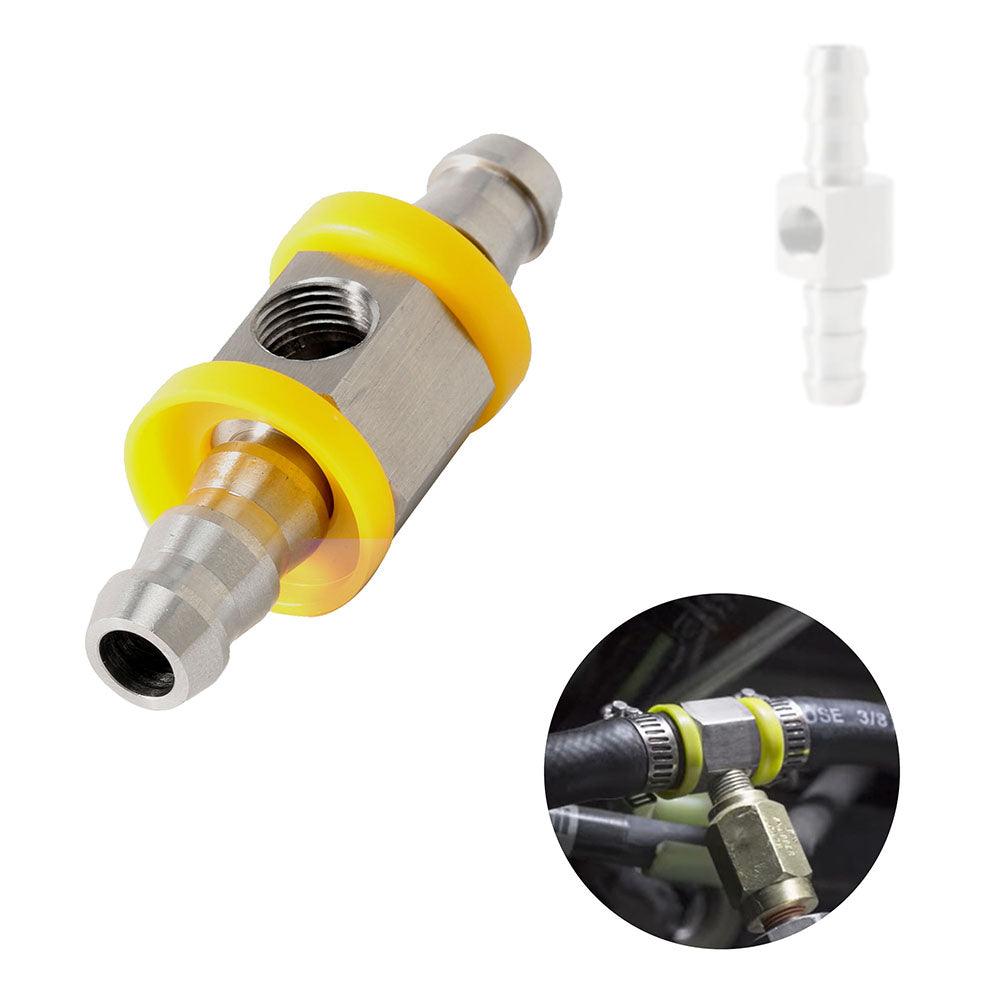 RASTP 3/8Inch 1/2Inch Fuel Line Fuel Pressure Gauge Sensor T-Fitting Adapter - RASTP