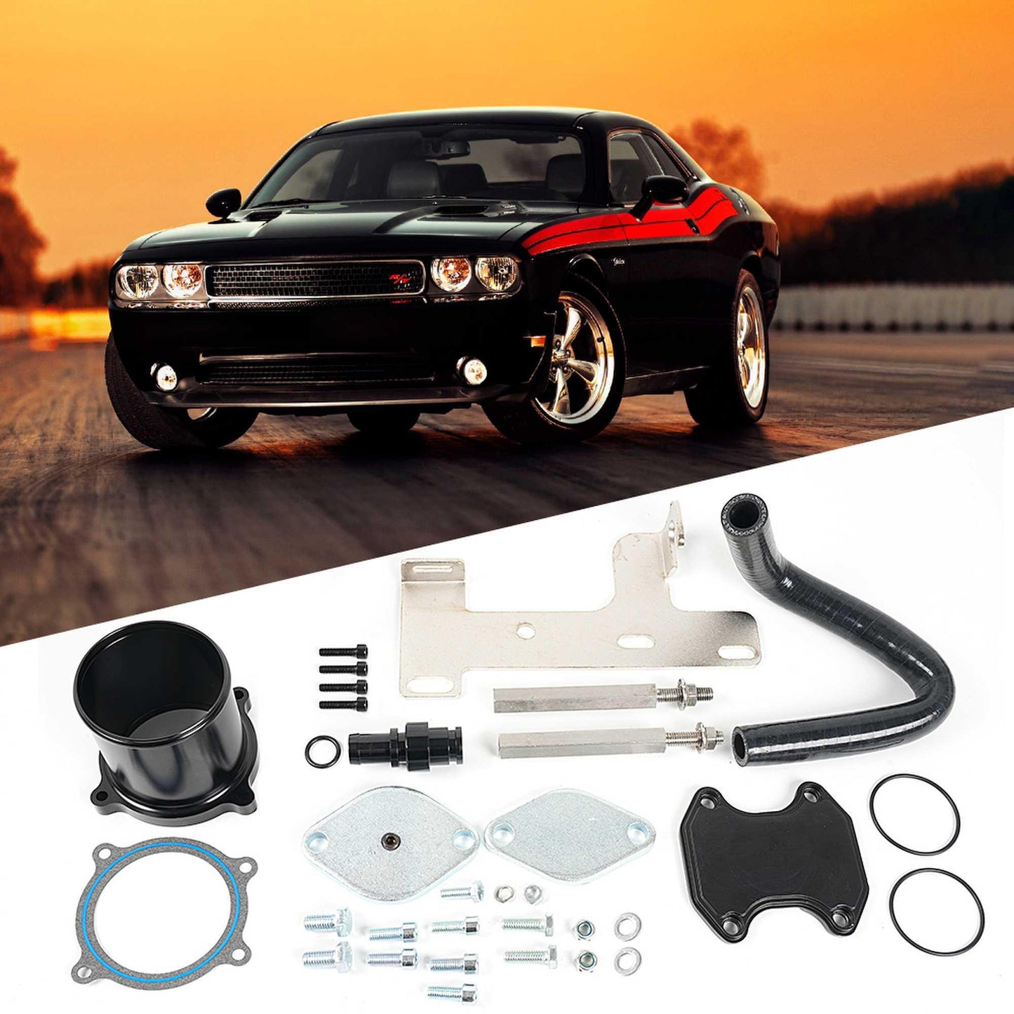 RASTP EGR Valve Cooler Delete Kit for Dodge 10-14 6.7L with Recirculation Pip - RASTP