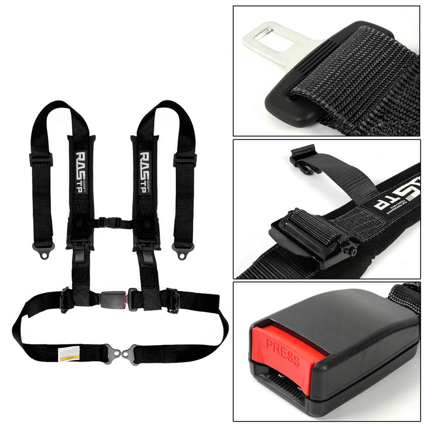 RASTP 4 Point Seat Belt Harness with 2 Inch Sponge Padding