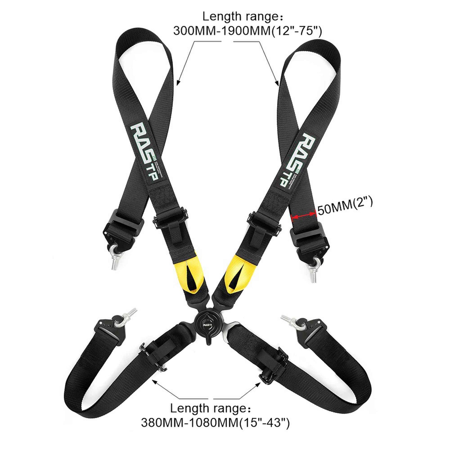 RASTP 4 Point Racing Harness Cam Lock Quick Release System