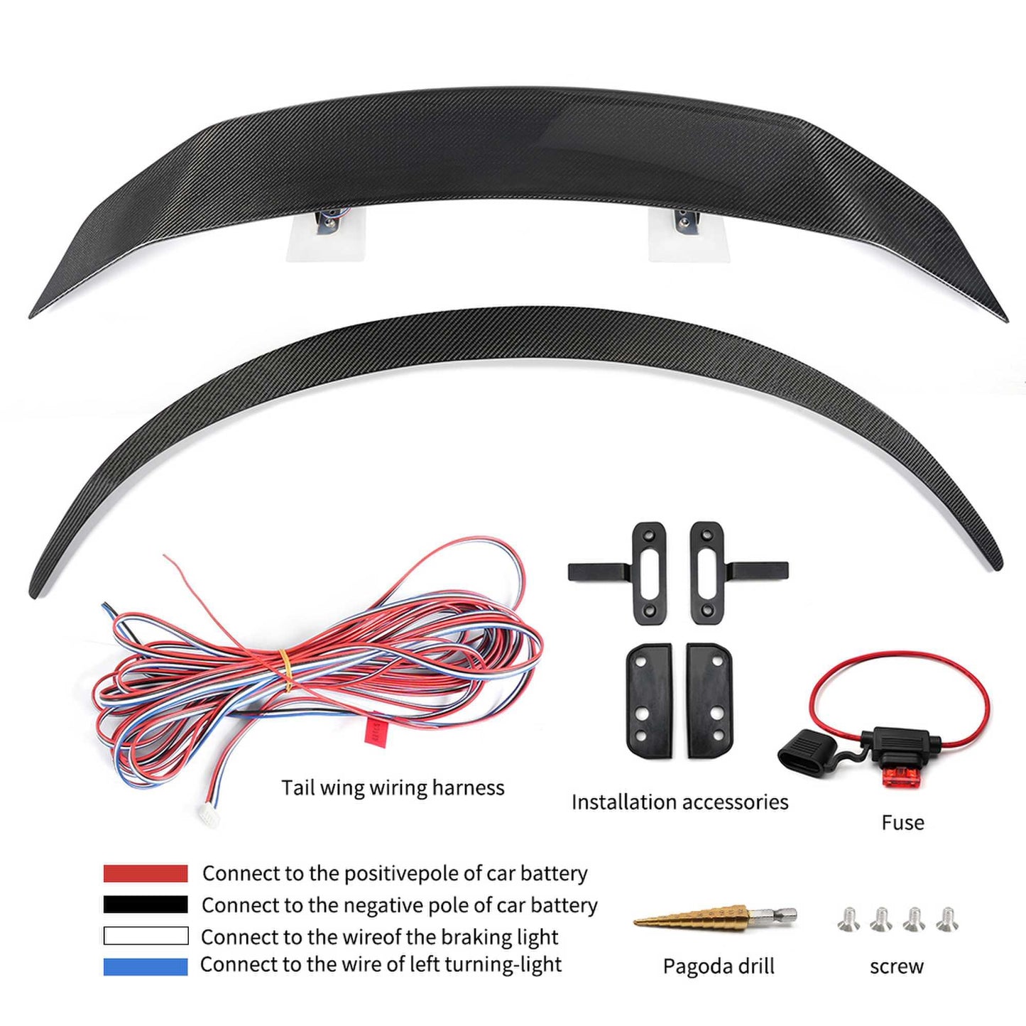 RASTP Carbon Fiber Electric Lift Rear Spoiler Rear Trunk Spoiler for Tesla - RASTP