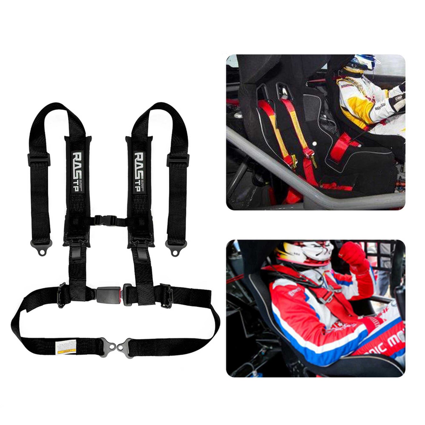 RASTP 4 Point Seat Belt Harness with 2 Inch Sponge Padding
