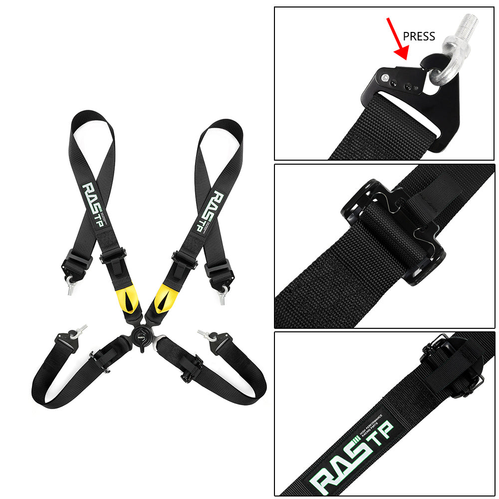 RASTP 4 Point Racing Harness Cam Lock Quick Release System