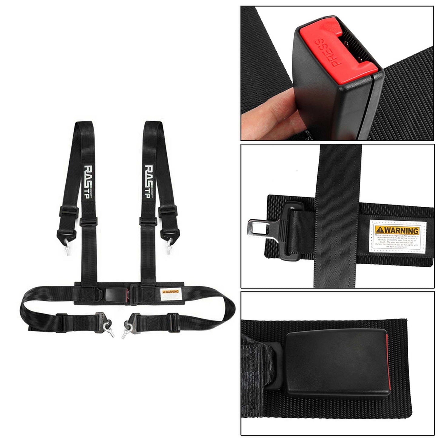 RASTP 4 Point Racing Harness 2 Inch Straps EZ Buckle