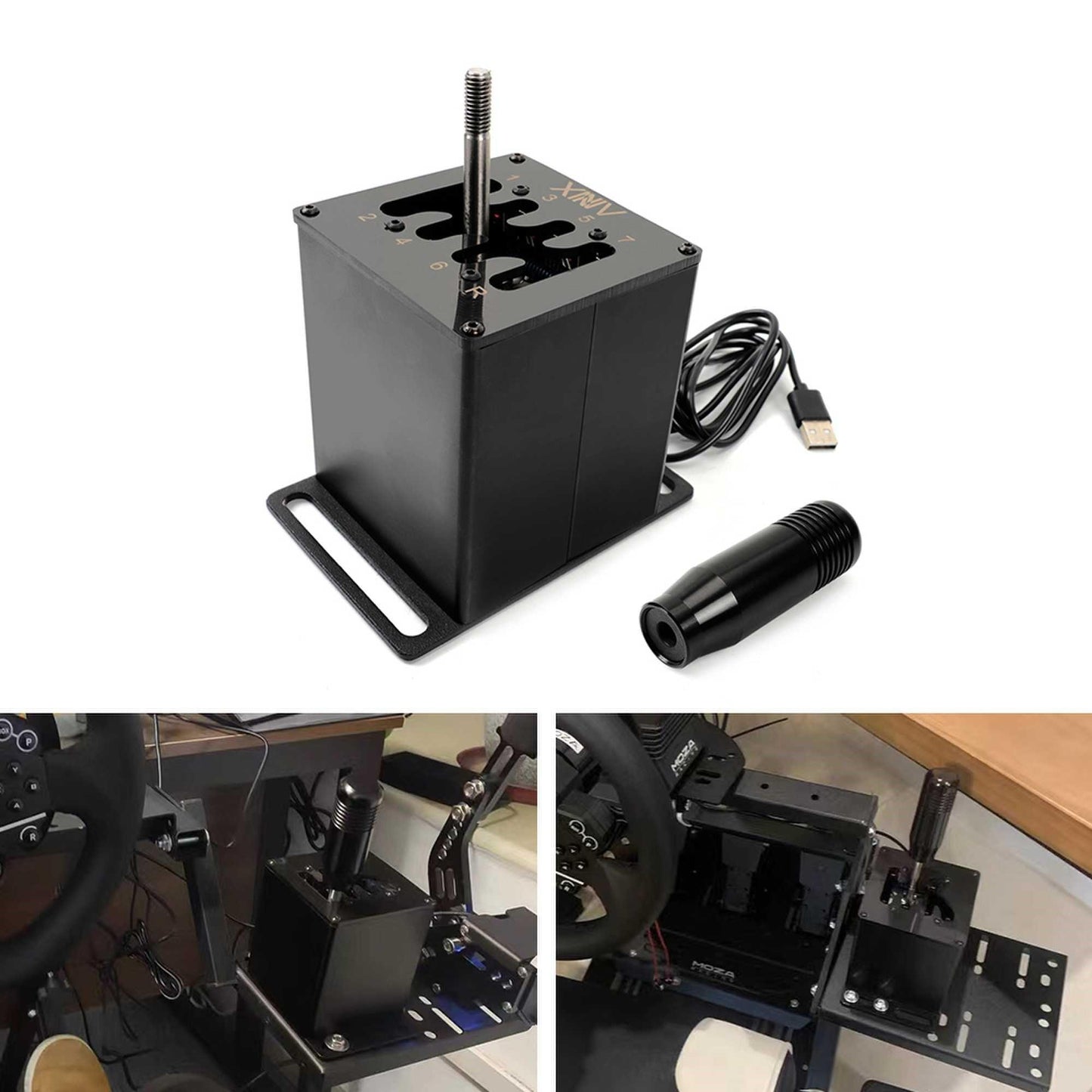 RASTP Sim Racing Game USB H Shifter for Thrustmaster Logitech Steering Wheel - RASTP