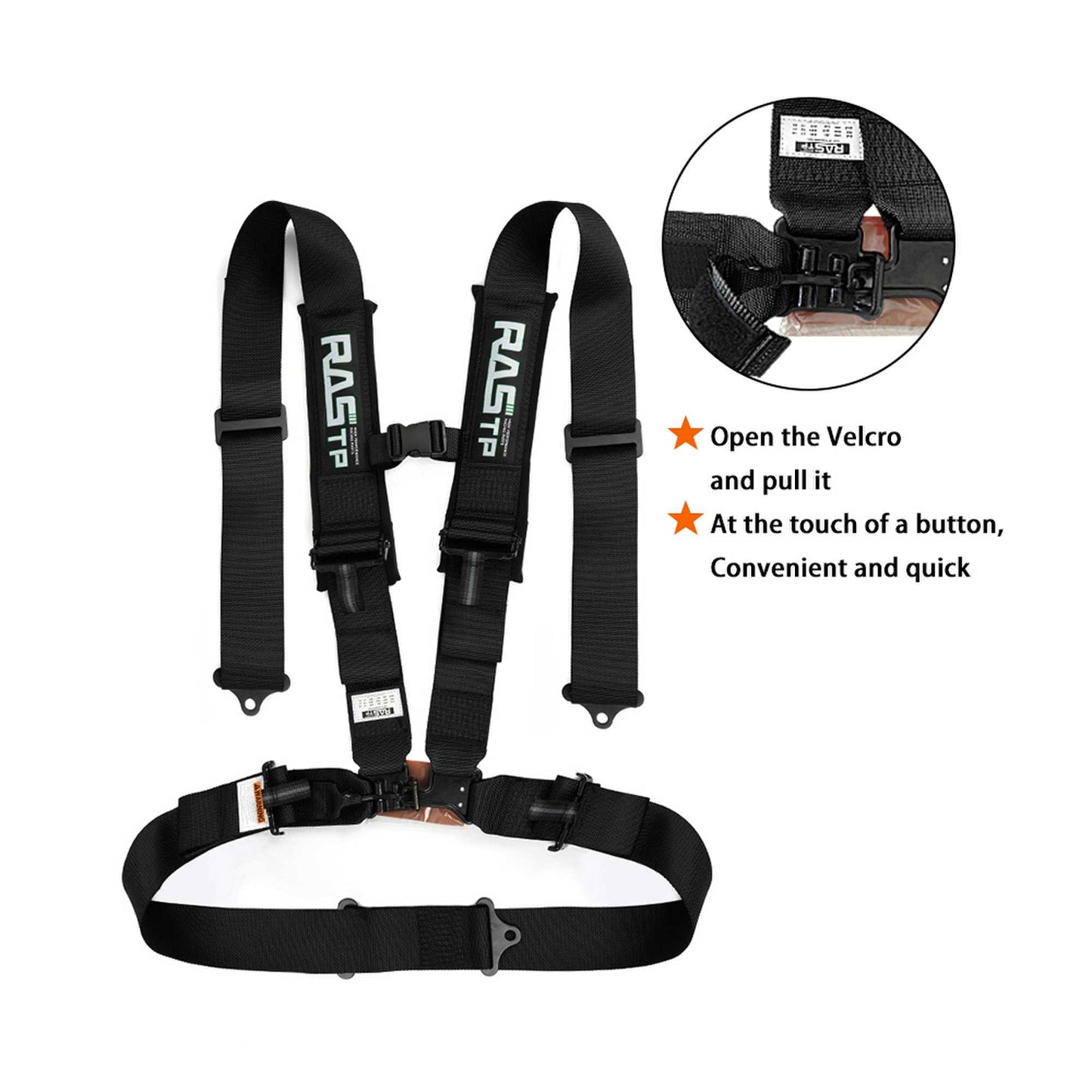 RASTP 4 Point Go Kart Seat Belt with 3 Inch Padding Advanced Buckle