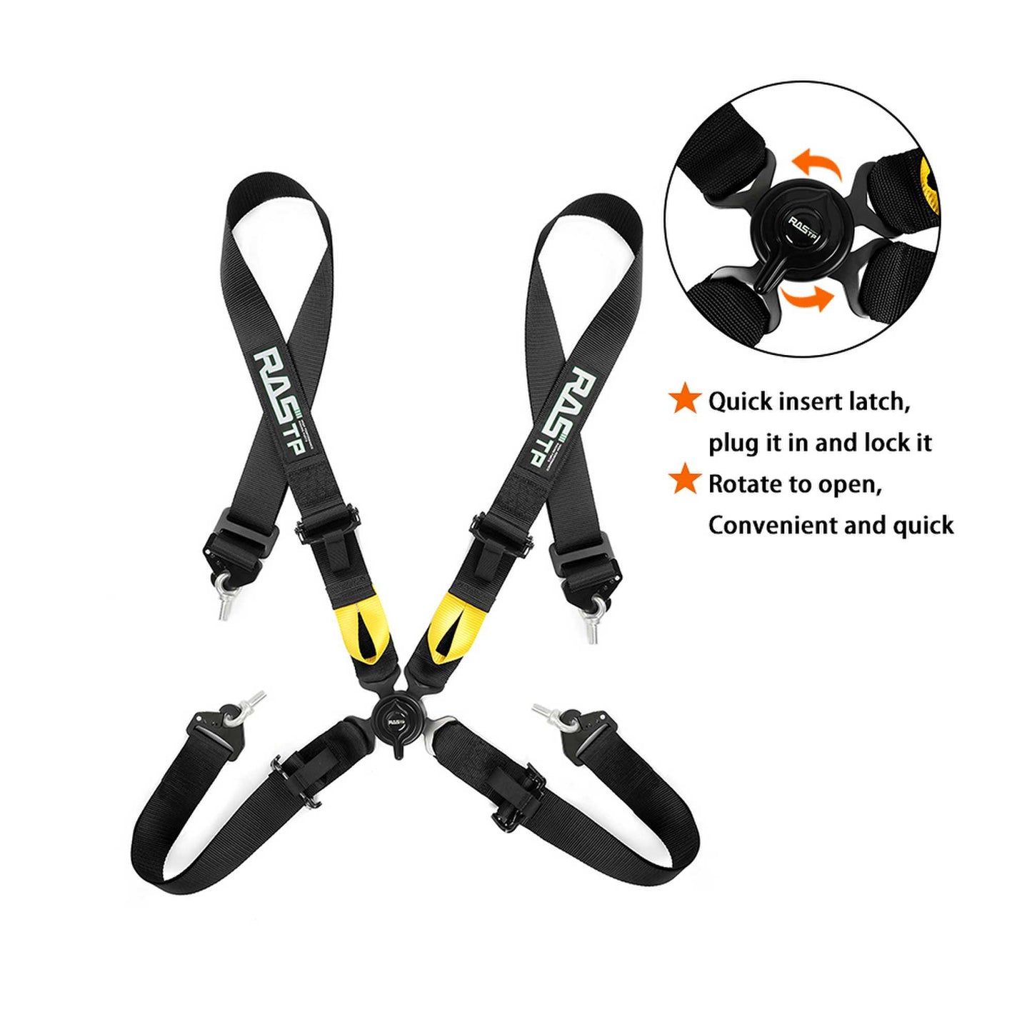 RASTP 4 Point Racing Harness Cam Lock Quick Release System