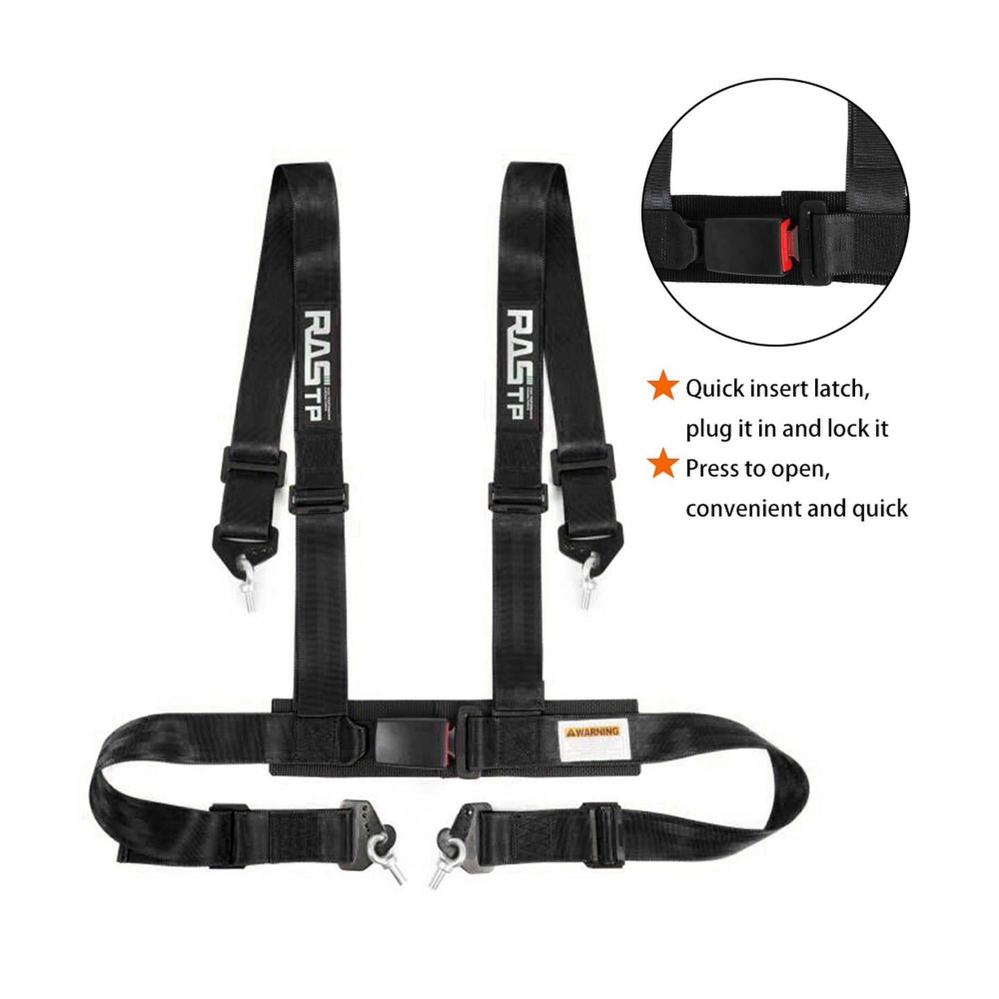 RASTP 4 Point Racing Harness 2 Inch Straps EZ Buckle