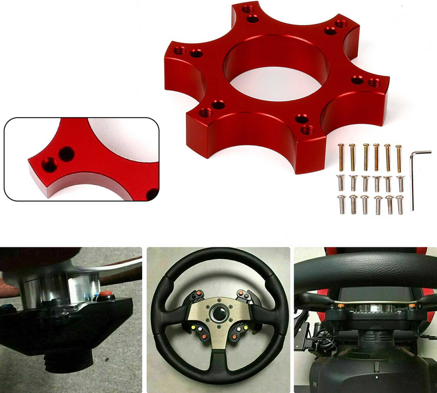 RASTP 70MM Steering Wheel Adapter Plate for Thrustmaster T300RS