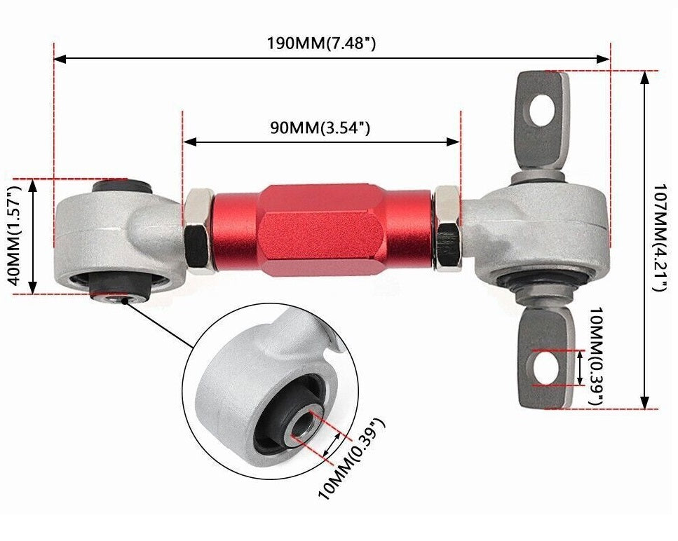 RASTP Rear Adjustable Suspension Camber Kit Dog Bone Control Arm for Honda Civic