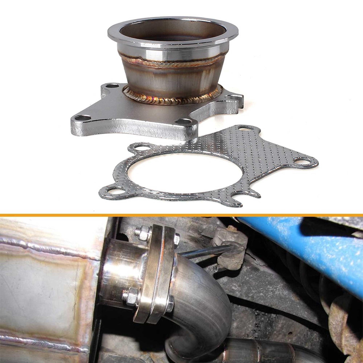 RASTP Turbo Adaptor Flange for T25 T28 Gt25 Gt28 8 Bolt 3 inch 76mm V Band Turbo Outlet Downpipe Flange - RASTP