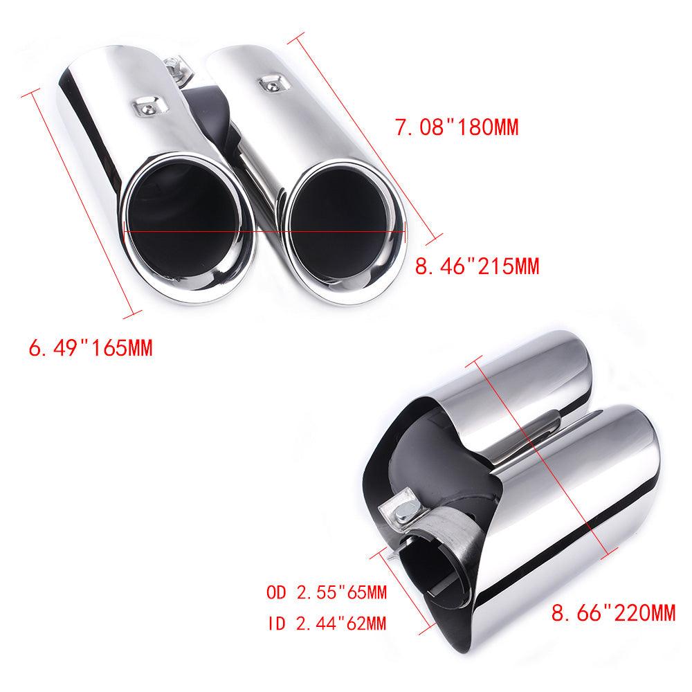 RASTP Chrome Stainless Steel Exhaust Pipe Tail Muffler Tip for 2019 Porsche Macan - RASTP