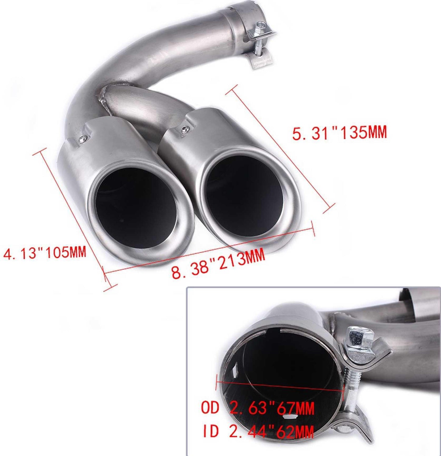 RASTP 1 Pair Dual Exhaust Tips Muffler Exhaust Tail Pipe for Porsche Cayenne 2018 - RASTP