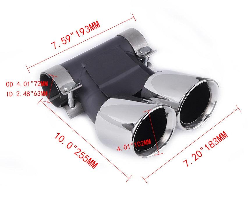 RASTP Chrome Stainless Steel Exhaust Tips Muffler Exhaust Tail Pipe for 2015 Porsche 718 Cayman - RASTP