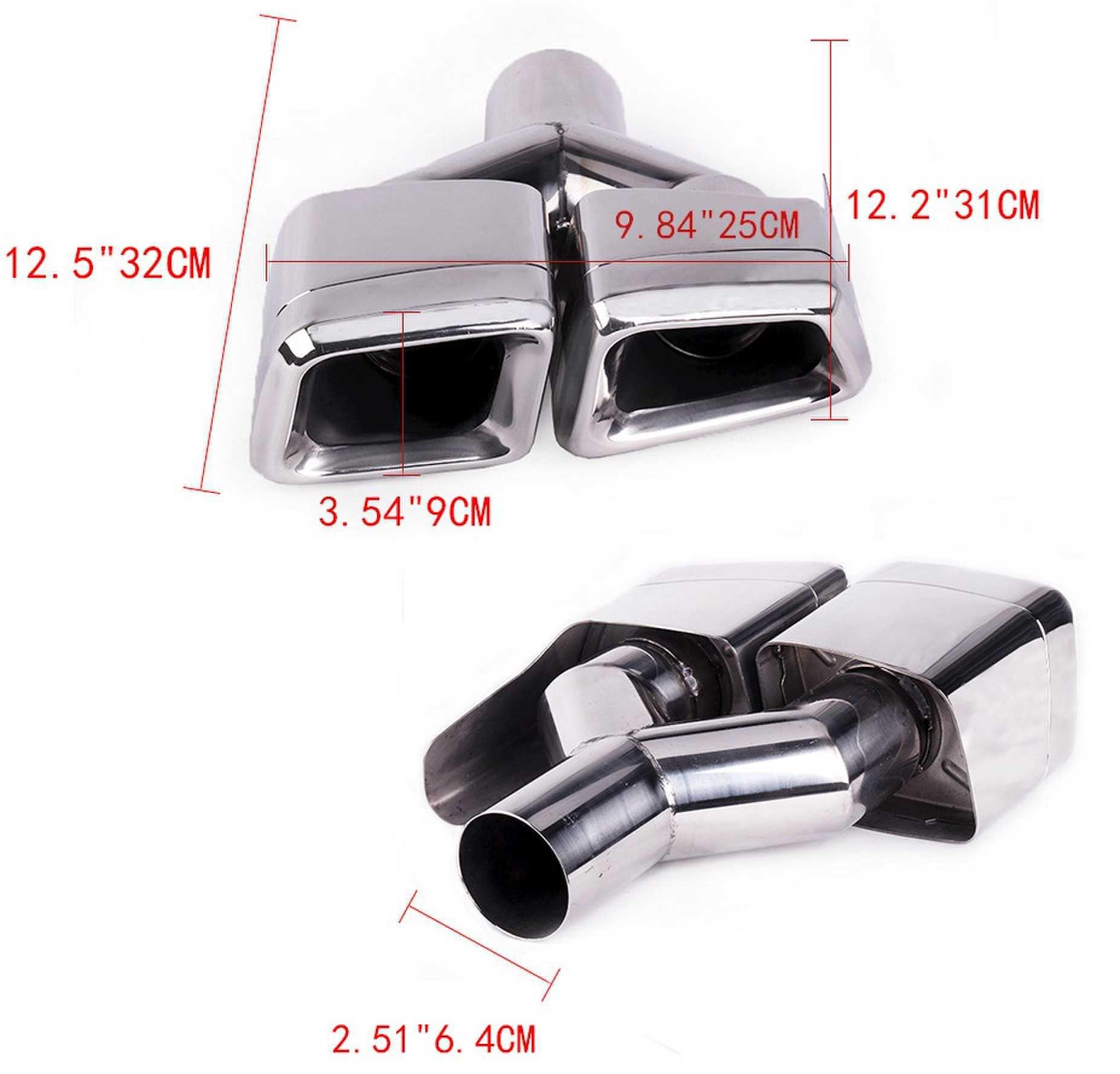 RASTP Square Exhaust Tips Muffler Exhaust Pipe Tail for Benz 10-13 GL X164 - RASTP