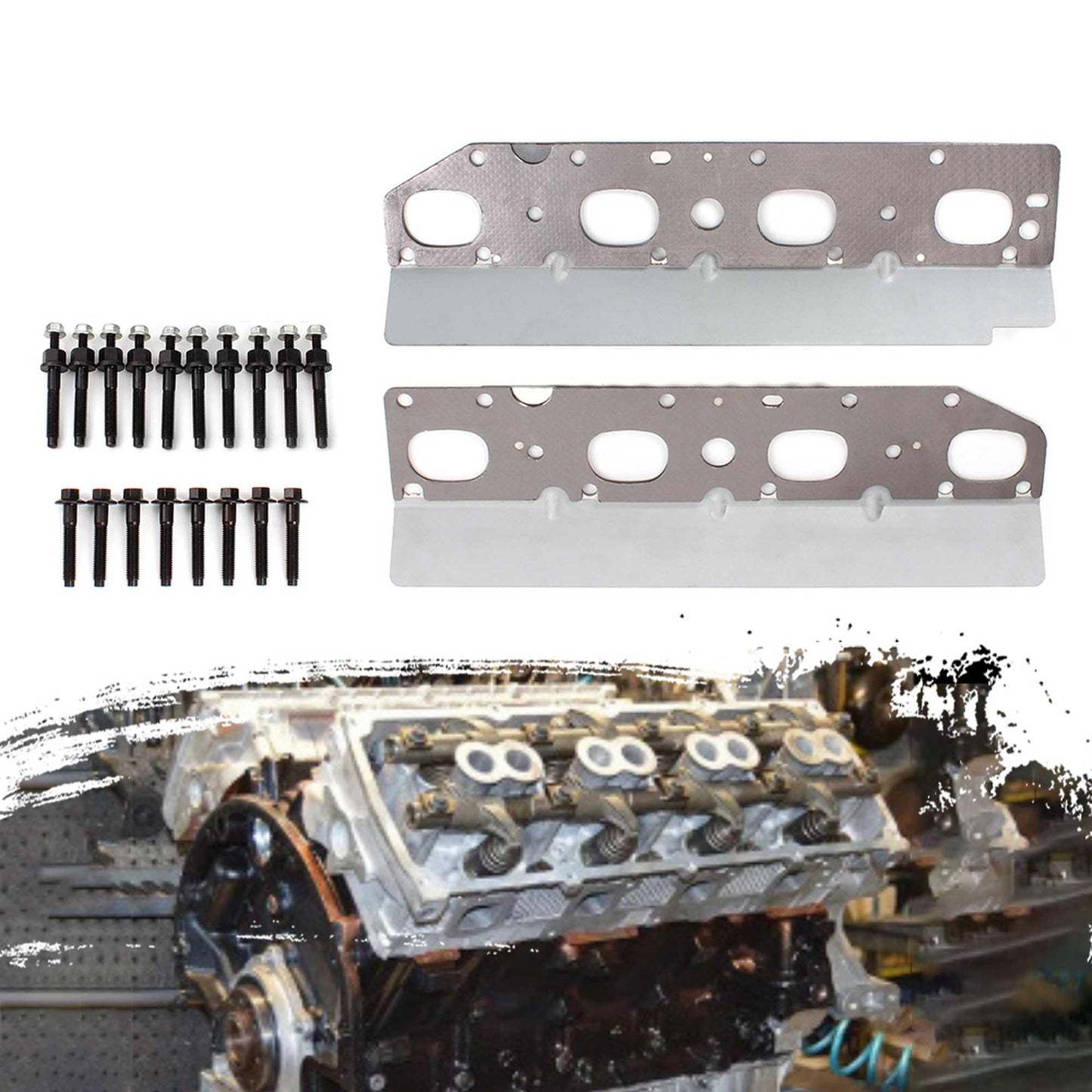 RASTP Exhaust Manifold Gasket Set with L+R Bolt Studs - RASTP