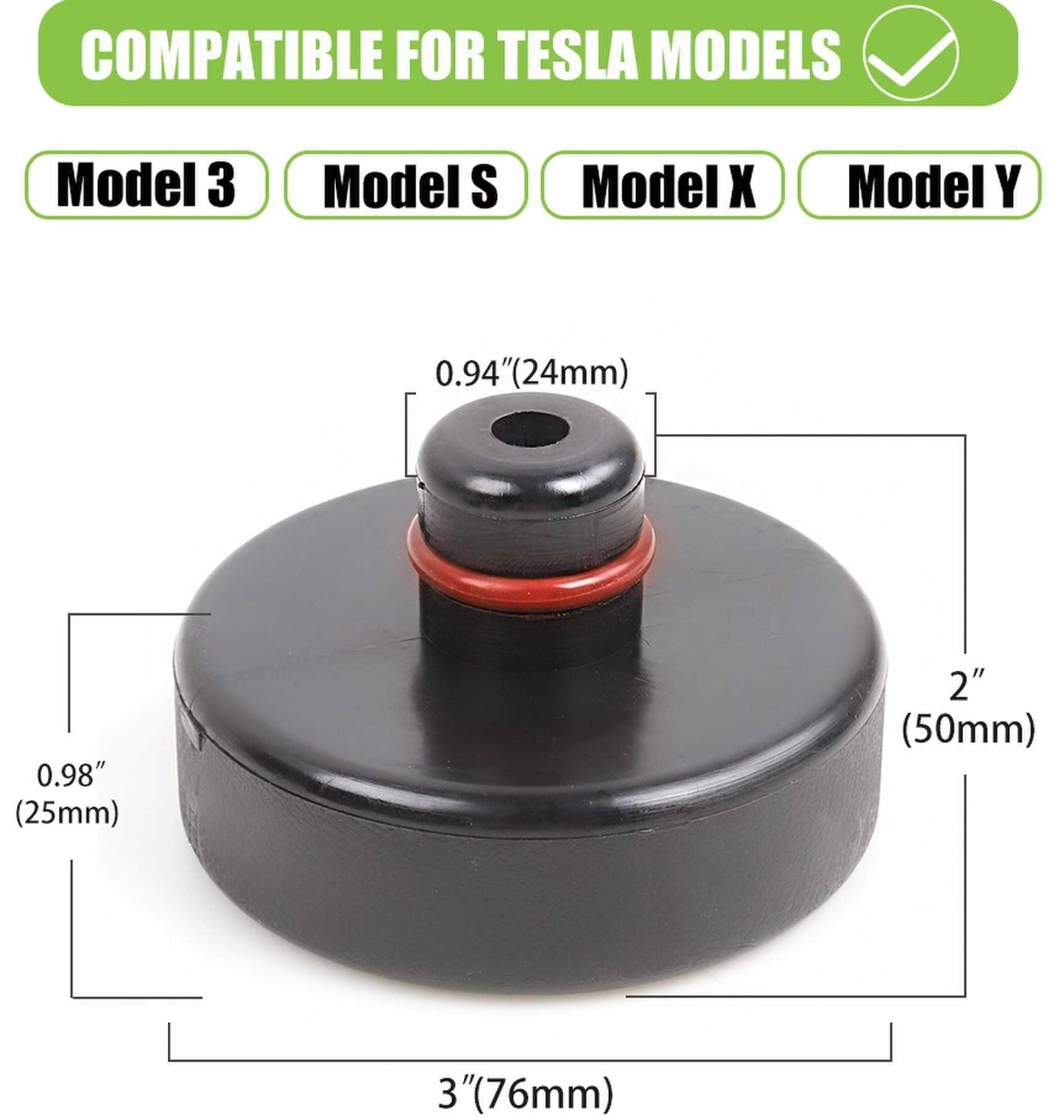 RASTP 4Pcs Car Rubber Lifting Jack Pad Adapter Tool Chassis for Model 3 Model S Model X - RASTP