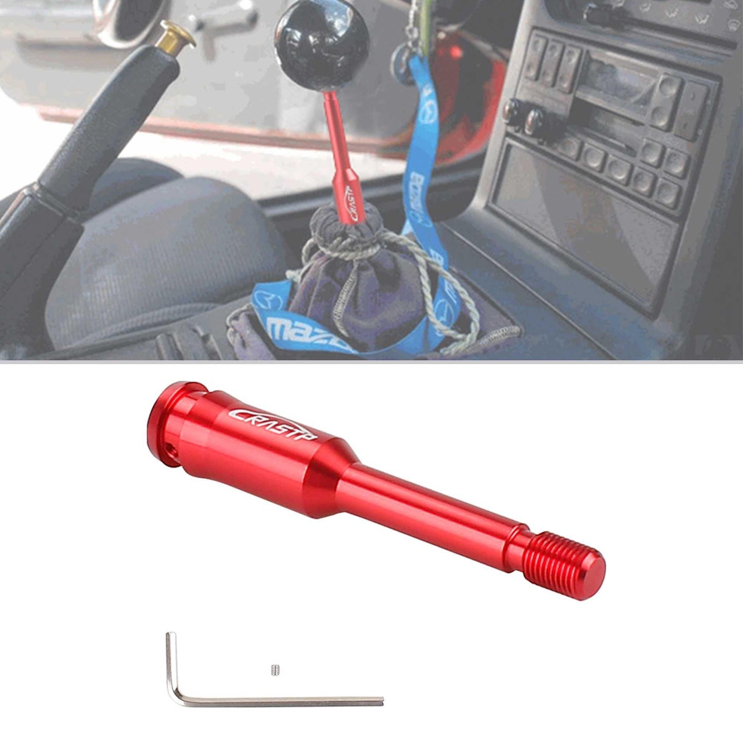 RASTP Universal Aluminum Alloy Car Shift Knob Extender M14X1.5 Adjustable Gear Lever - RASTP
