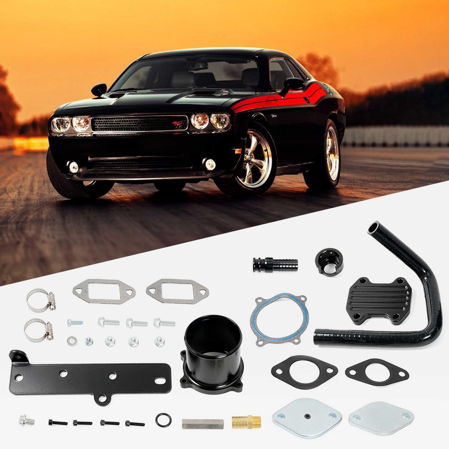 RASTP EGR Valve Cooler Delete Kit with Throttle Valve for 2013-18 Dodge Ram 6.7L Cummins Diesel - RASTP