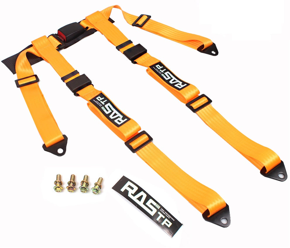 RASTP 4 Point UTV Seat Belt Go Kart Harness 2 Inch Straps EZ Buckle