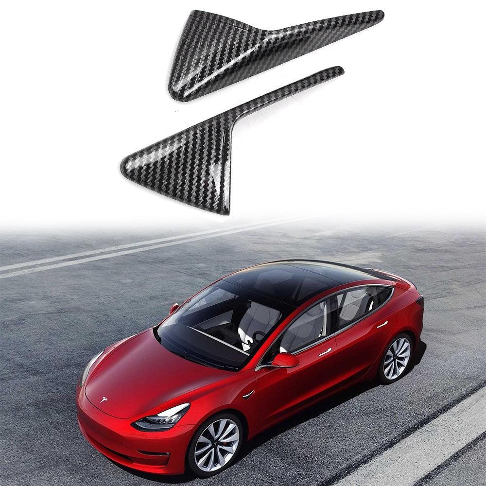 RASTP 2Pcs Carbon Fiber Style Side Camera Decoration Cover Trim for Model 3 Y 2021 - RASTP