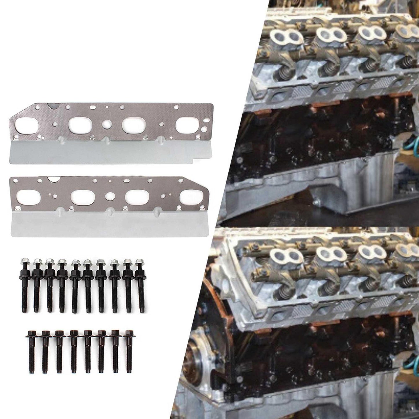 RASTP Exhaust Manifold Gasket Set with L+R Bolt Studs - RASTP