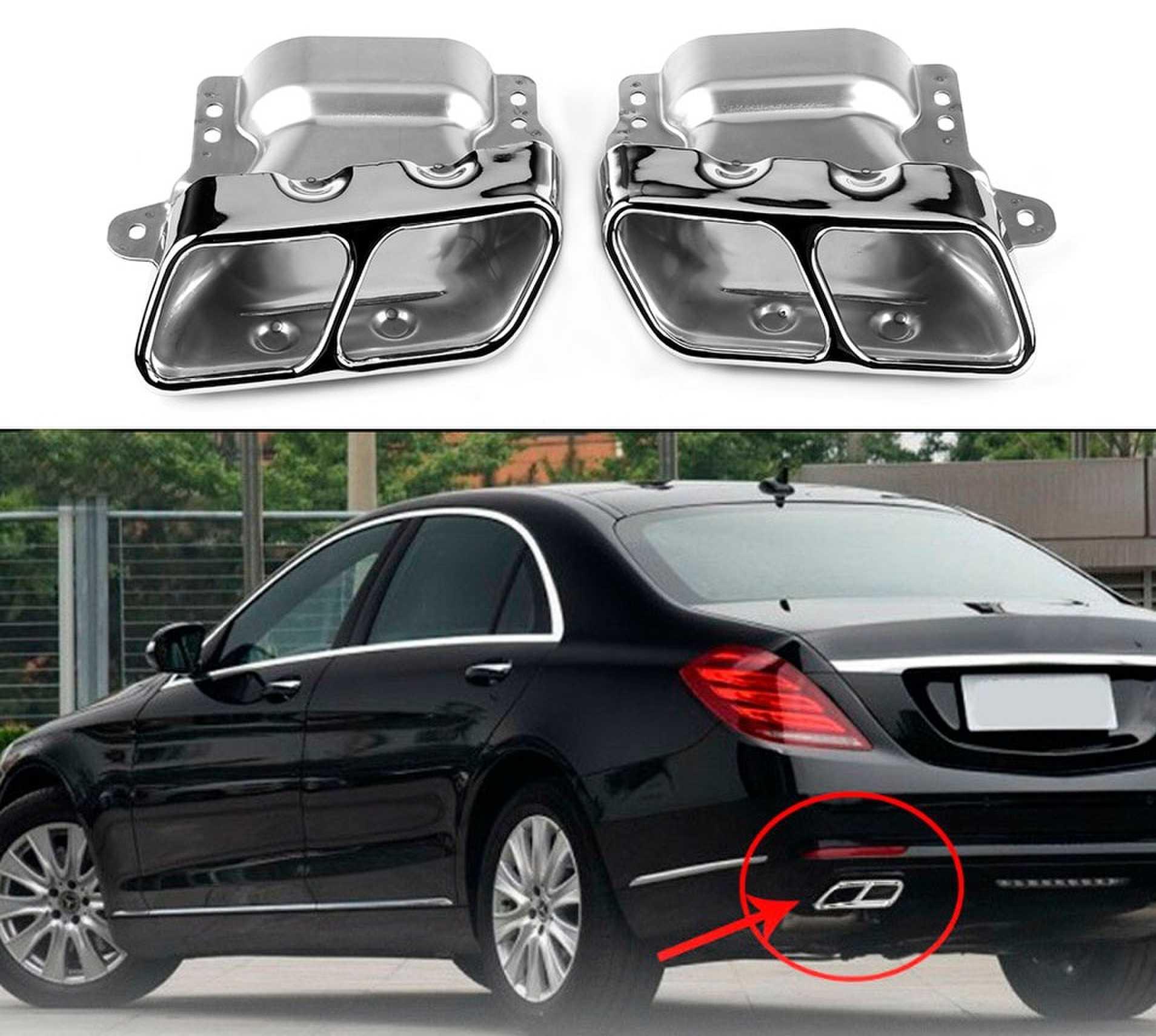 RASTP Stainless Steel Exhaust Tips Muffler Exhaust Tail Pipe for Mercedes Benz A45 W176 - RASTP