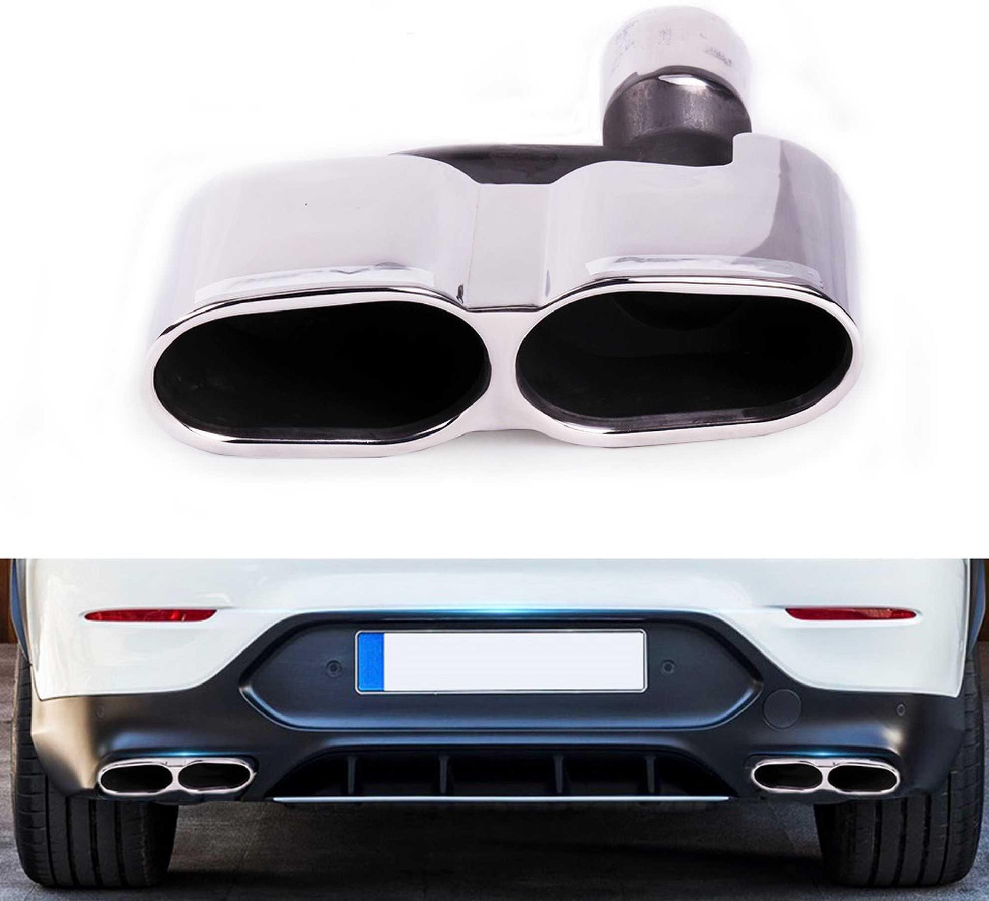 RASTP 1 Pair Modified Vehicle Exhaust Tail Muffler Tip Stainless Steel Pipe for Benz 08-13 S Class W22 - RASTP