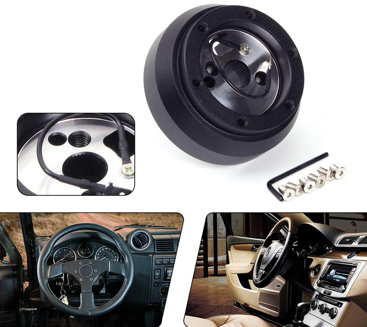 RASTP Steering Wheel Short Hub Adapter Kit for Dodge GMC Chevy Jeep Pontiac Steering Wheel Connector Base - RASTP