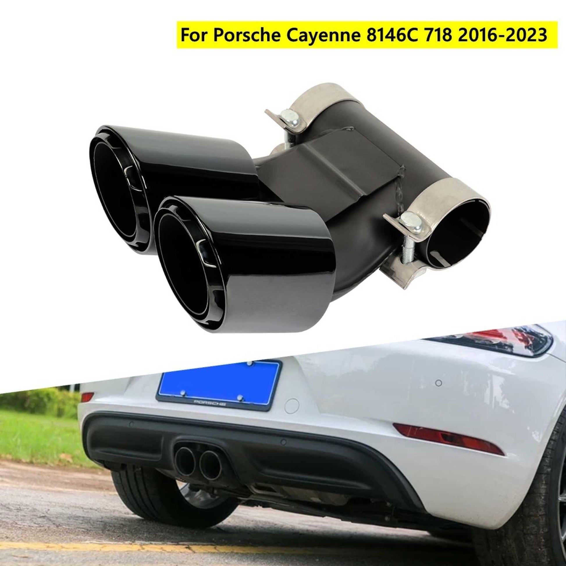 RASTP Stainless Steel Exhaust Muffler Pipe Exhaust Tips for Porsche Cayenne 8146C 2016-2023 - RASTP