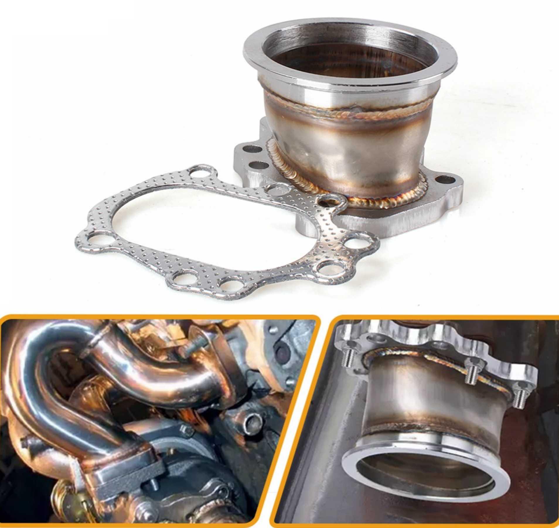 RASTP Turbo Adaptor Flange for T25 T28 Gt25 Gt28 8 Bolt 3 inch 76mm V Band Turbo Outlet Downpipe Flange - RASTP