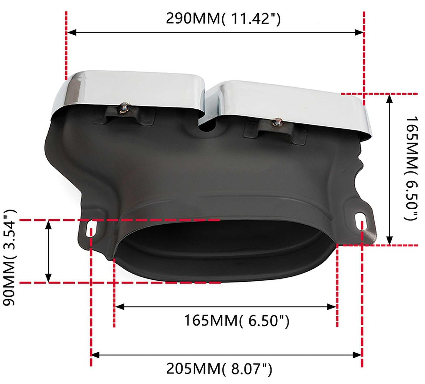 RASTP 1 Pair Square Exhaust Tips Muffler Exhaust Tail Pipe for Mercede Benz AMG W205 C63 - RASTP