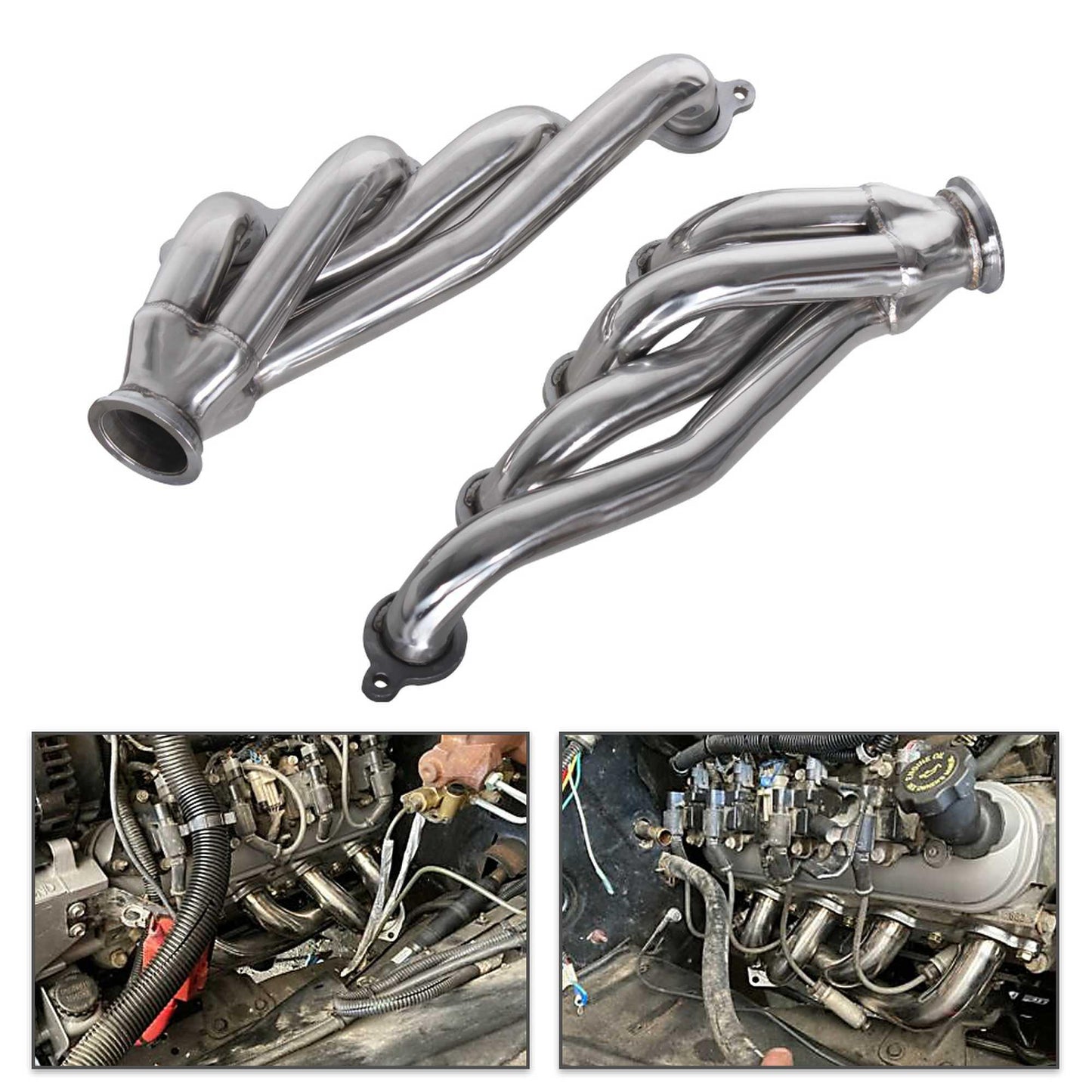RASTP Exhaust Manifold Compatible Exhaust Conversion for Chevy GMC C10 1960-86 Trucks LS LS1 LS2 LS3 - RASTP