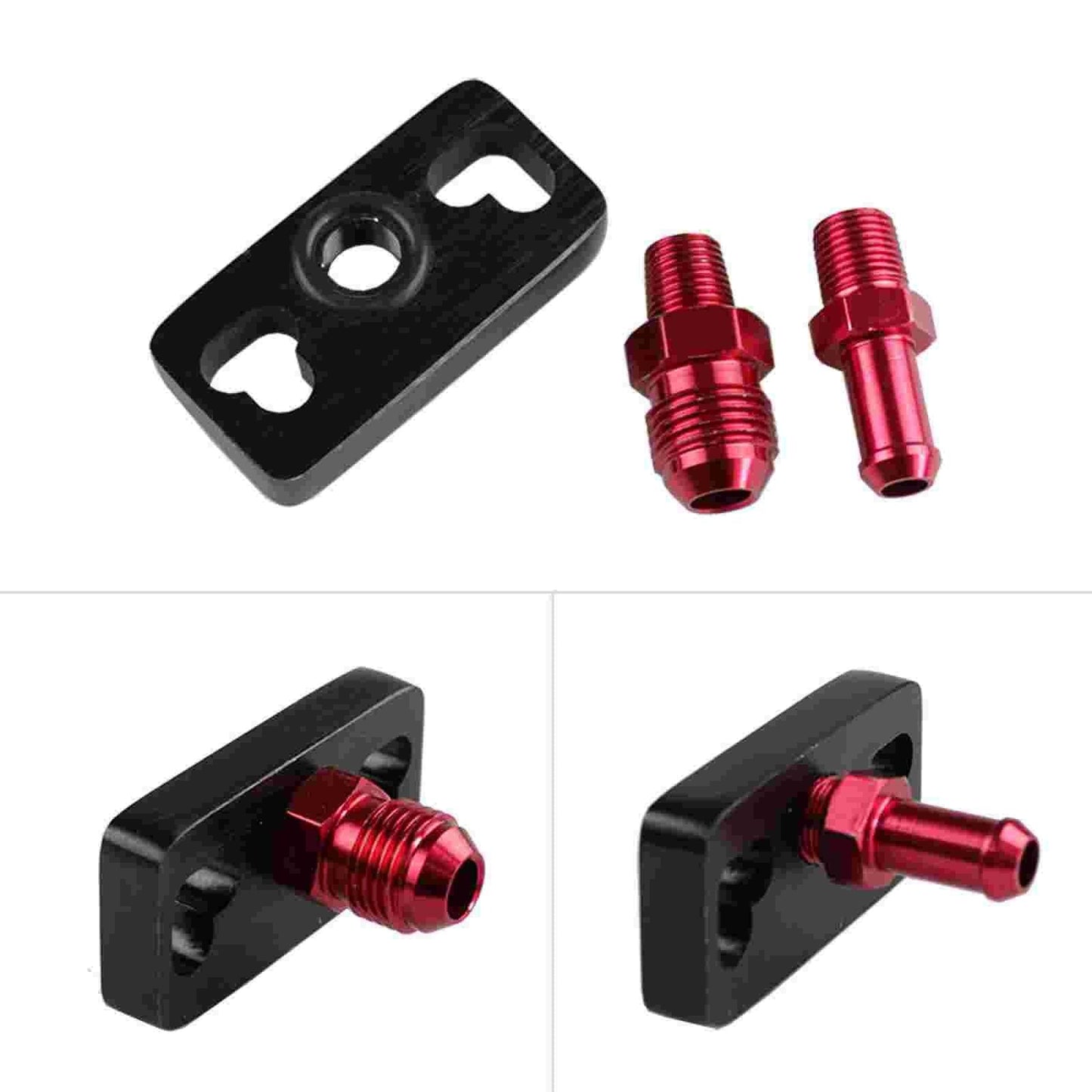 RASTP Car Aluminum Alloy Turbo Fuel Rail Delivery Regulator Adapter with Fittings for Honda /Mitsubishi /Toyota - RASTP