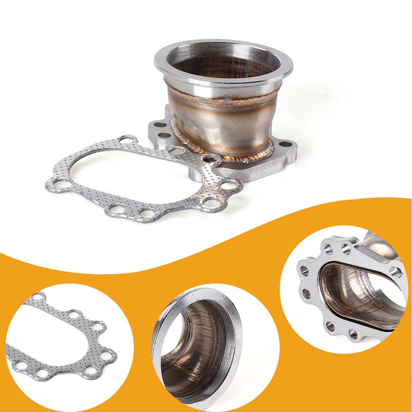 RASTP Turbo Adaptor Flange for T25 T28 Gt25 Gt28 8 Bolt 3 inch 76mm V Band Turbo Outlet Downpipe Flange - RASTP