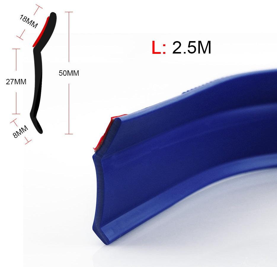 RASTP Universal 2.5m Car Bumper Lip Stickers Protector Front Bumper Lip Splitter Car Sticker Body Kits Rubber Strip - RASTP