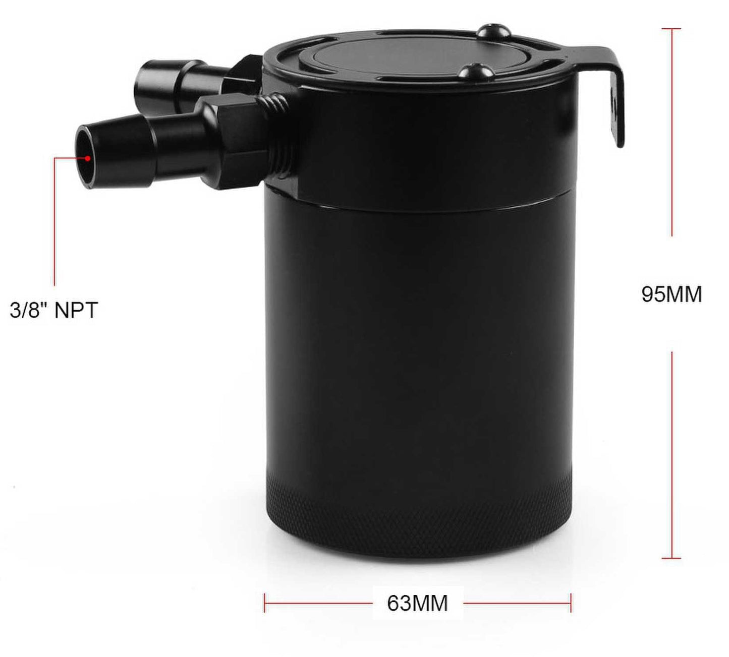 RASTP Universal 3/8" NPT Inlet Outlet 2-Port Compact Baffled Oil Catch Can/Tank Air-Oil Separtor - RASTP