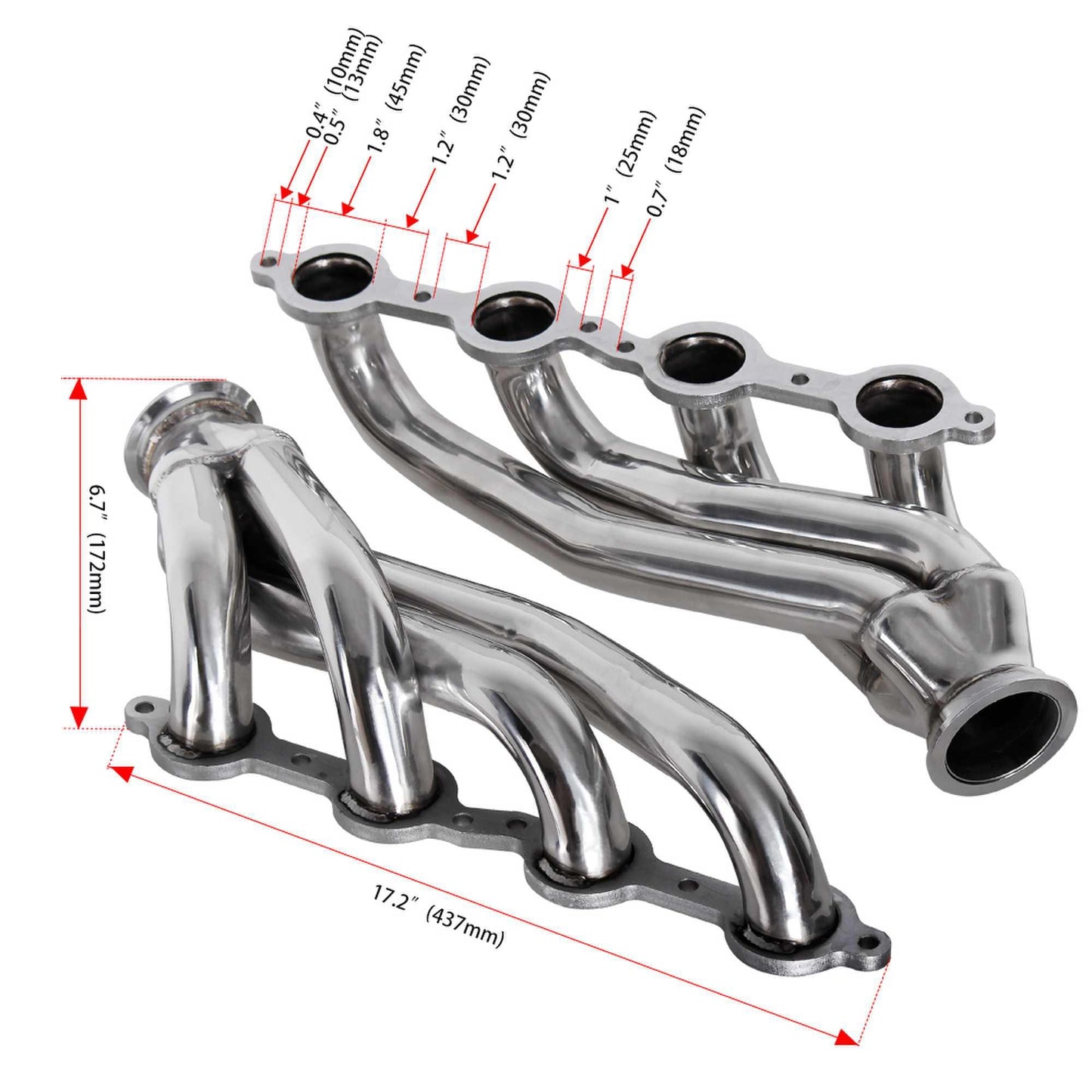 RASTP Exhaust Manifold Compatible Exhaust Conversion for Chevy GMC C10 1960-86 Trucks LS LS1 LS2 LS3 - RASTP
