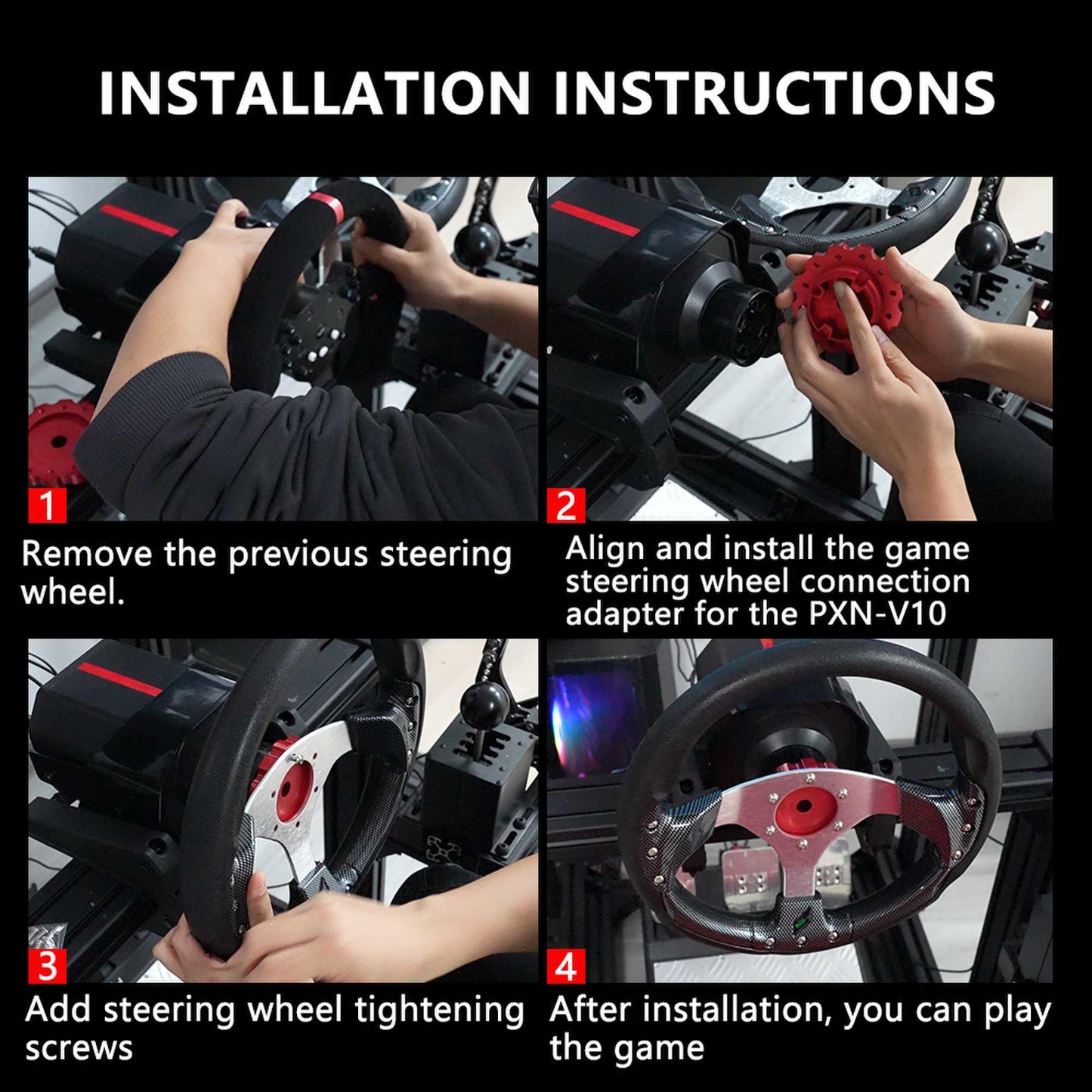 RASTP Sim Gaming Steering Wheel Adapter Steering Wheel Hub Adapter for PXN V10 - RASTP