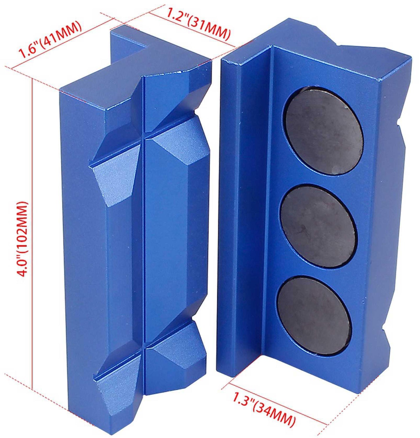 RASTP 1 Pair Aluminum Line Separator Vise Jaw Protective Inserts Magnetized for AN Fittings with Magnetic - RASTP