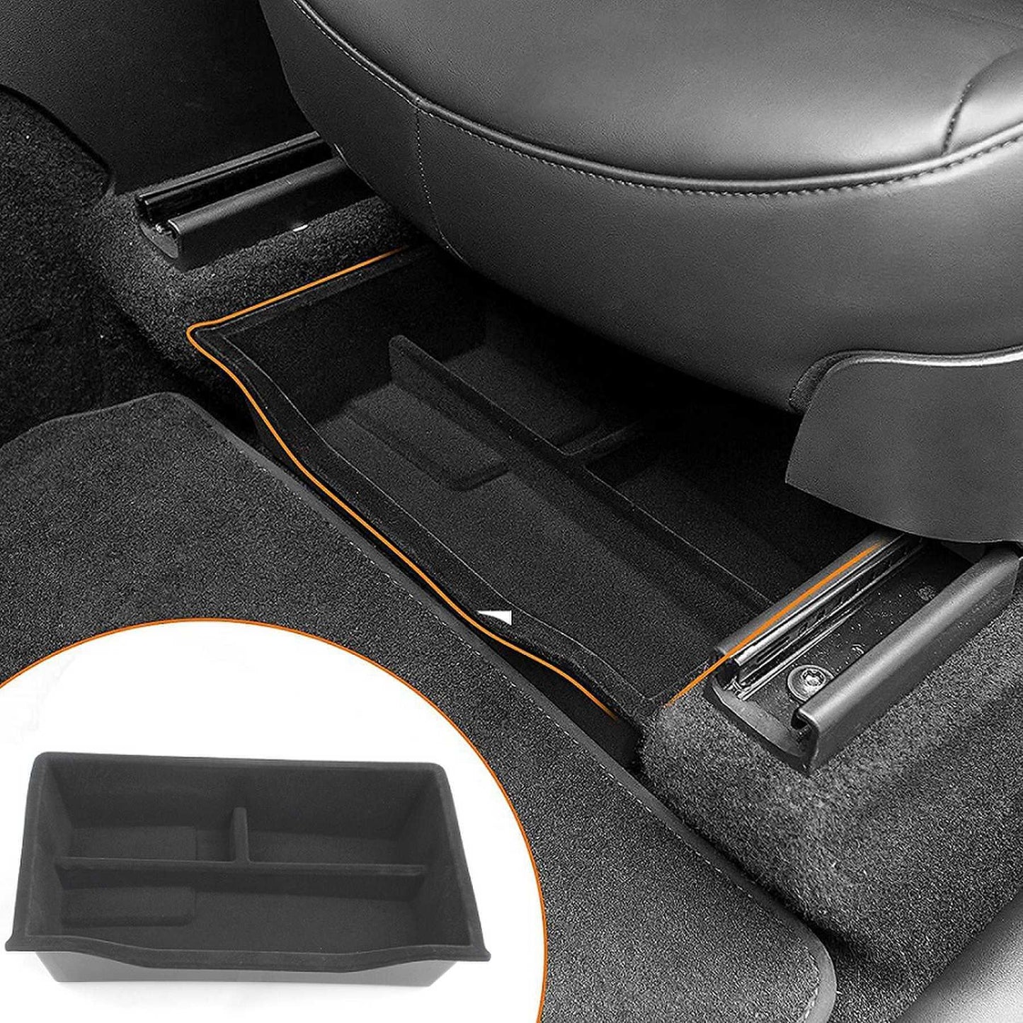 RASTP Main and Co-Pilot Passenger Seat Storage Box for Tesla Model Y 2020-2021 - RASTP