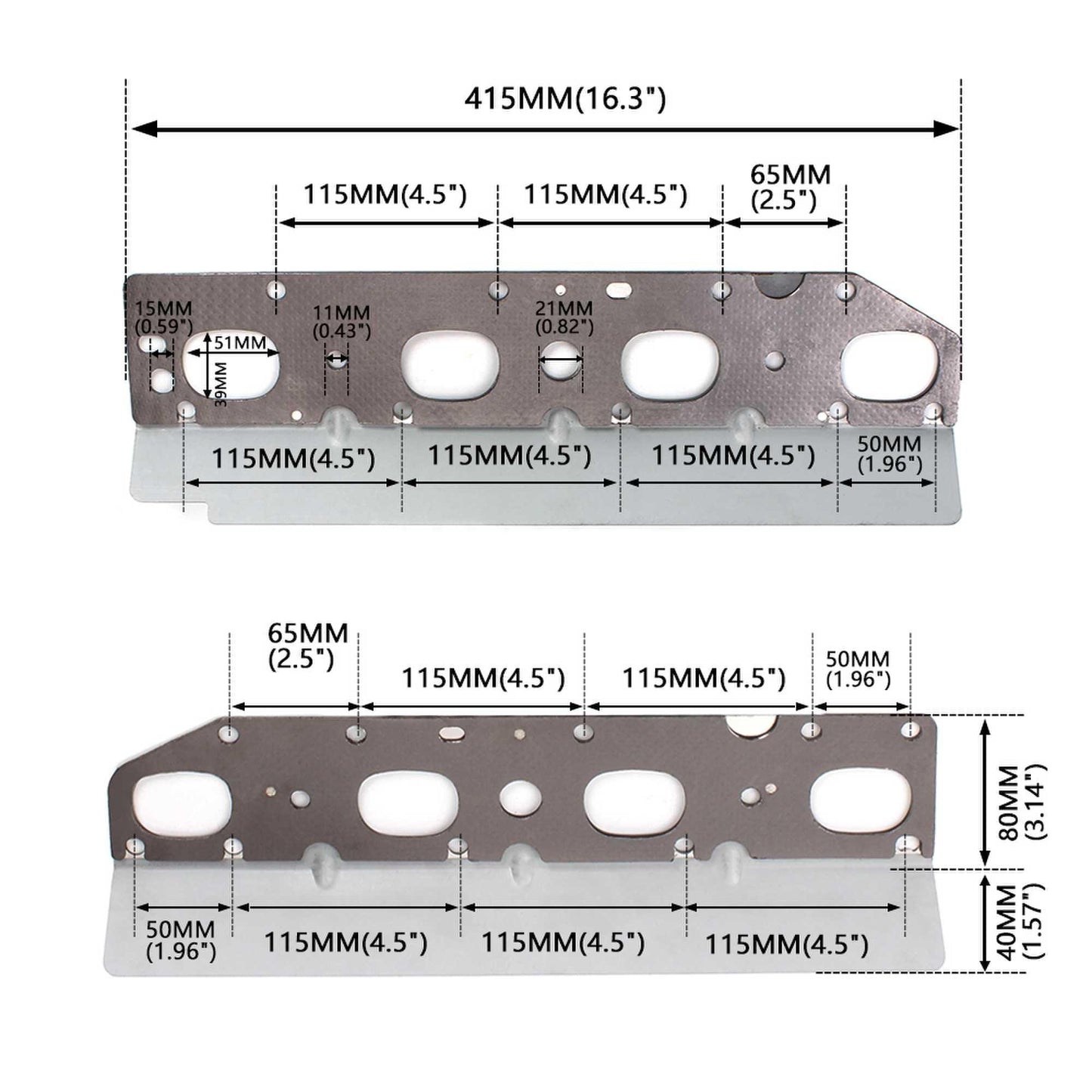 RASTP Exhaust Manifold Gasket Set with L+R Bolt Studs - RASTP