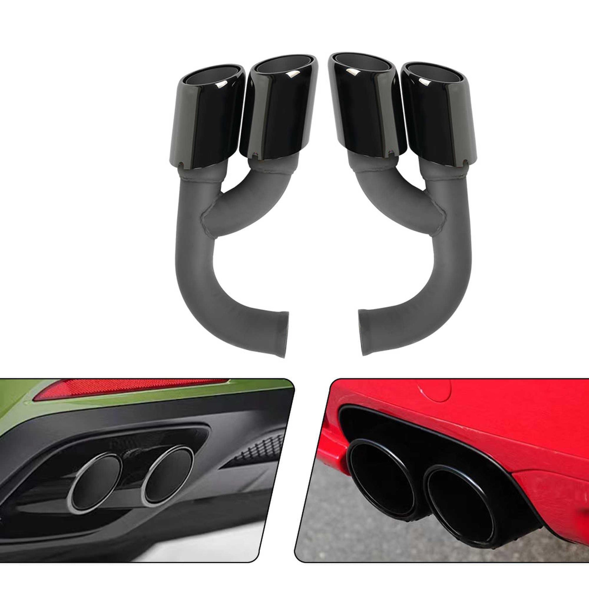 RASTP Stainless Steel Car Exhaust Tip Exhaust System Muffler Pipe Muffler Tip for 2010-2014 Porsche Cayenne V6 V8 - RASTP