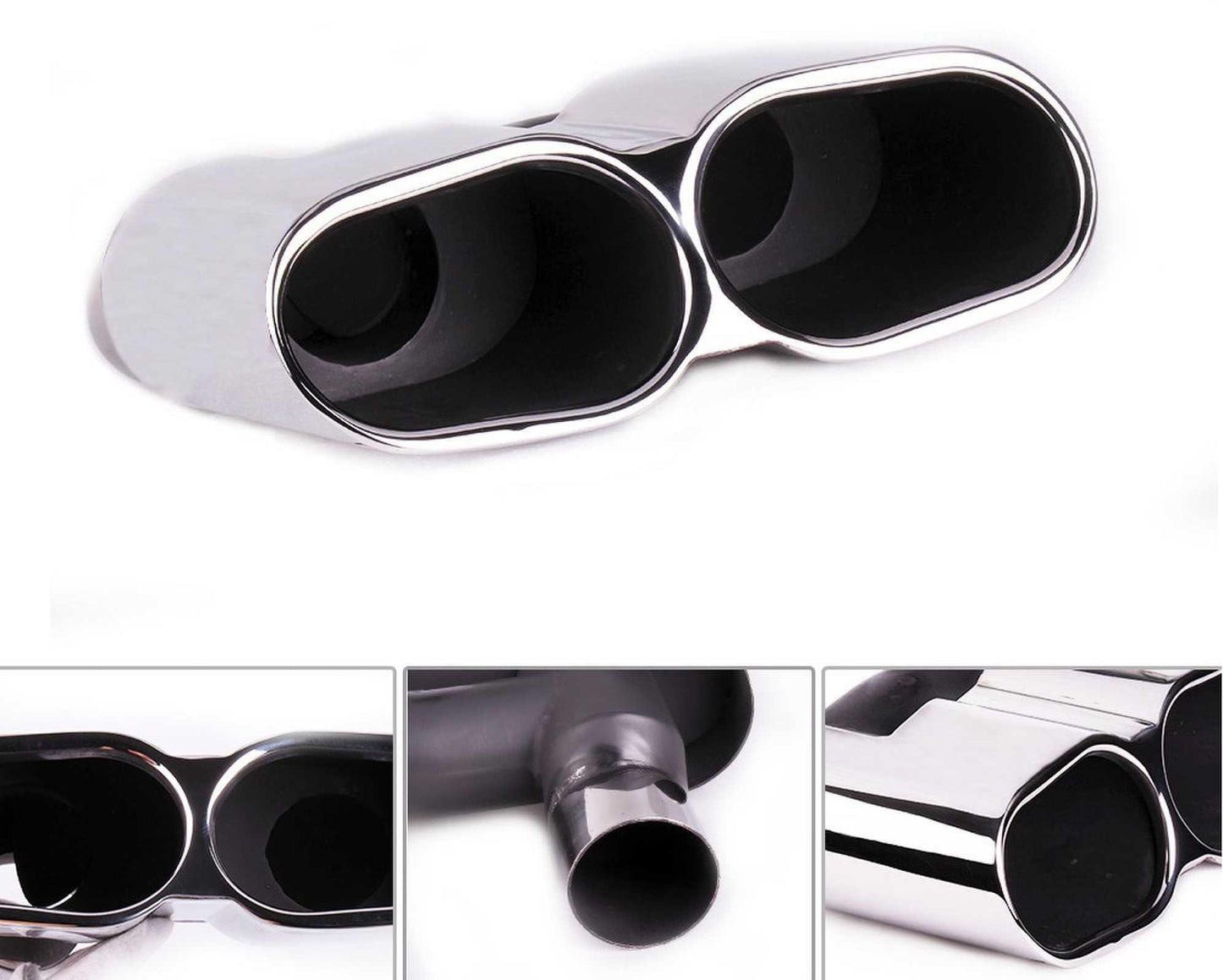 RASTP 1 Pair Modified Vehicle Exhaust Tail Muffler Tip Stainless Steel Pipe for Benz 08-13 S Class W22 - RASTP