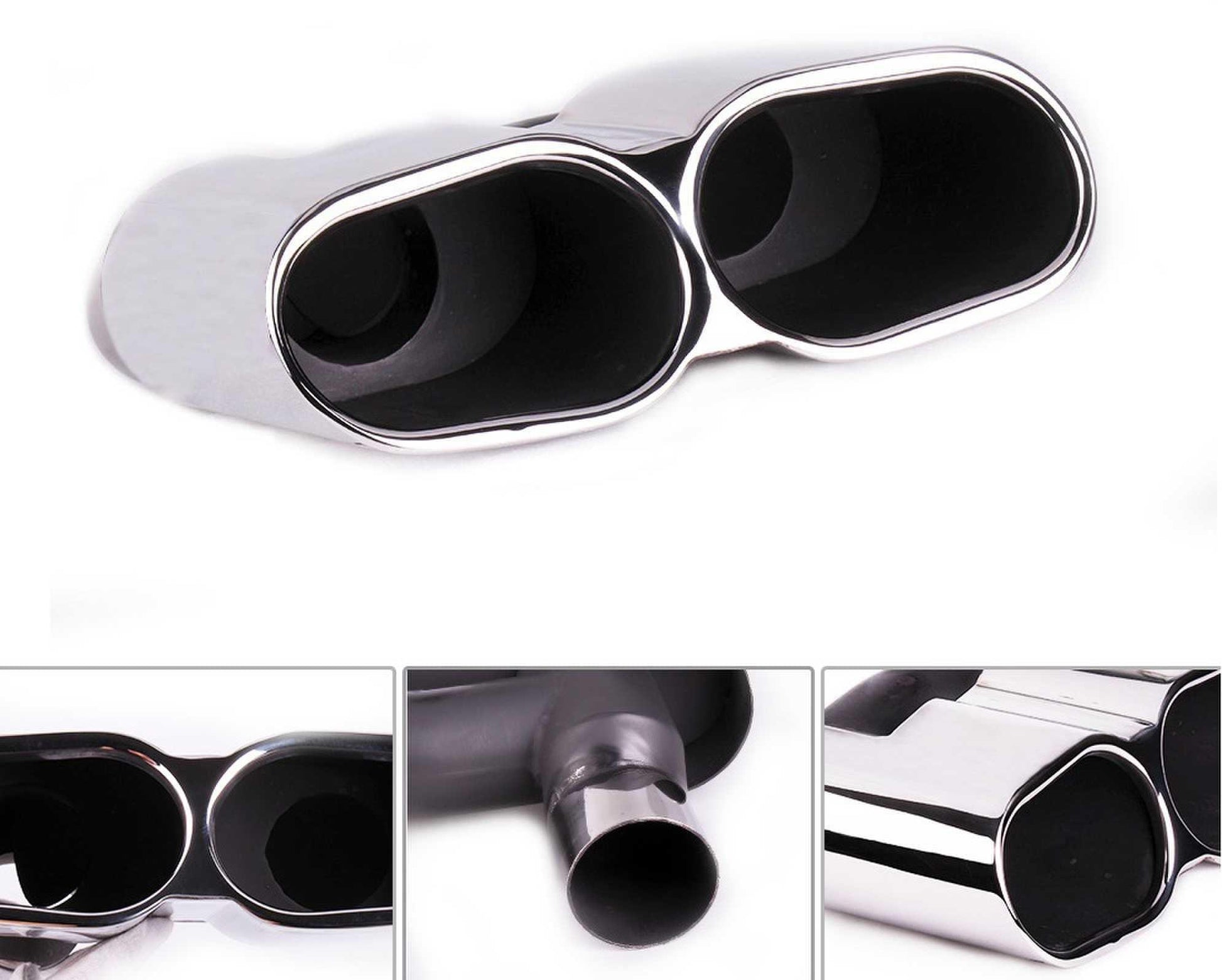 RASTP 1 Pair Modified Vehicle Exhaust Tail Muffler Tip Stainless Steel Pipe for Benz 08-13 S Class W22 - RASTP